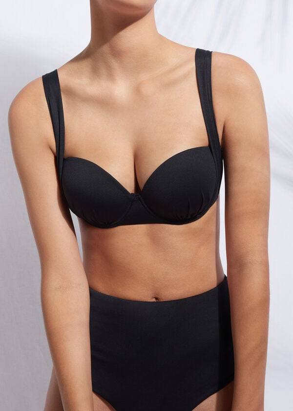 black womens calzedonia push-up bandeau indonesia bikini tops