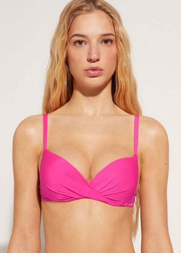 calzedonia soft graduated super padded push-up indonesia eco womens bikini tops pink