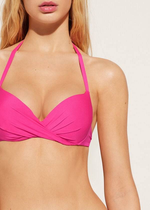 calzedonia soft graduated super padded push-up indonesia eco womens bikini tops pink