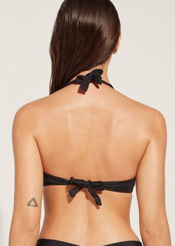 womens calzedonia soft padded triangle indonesia bikini tops black