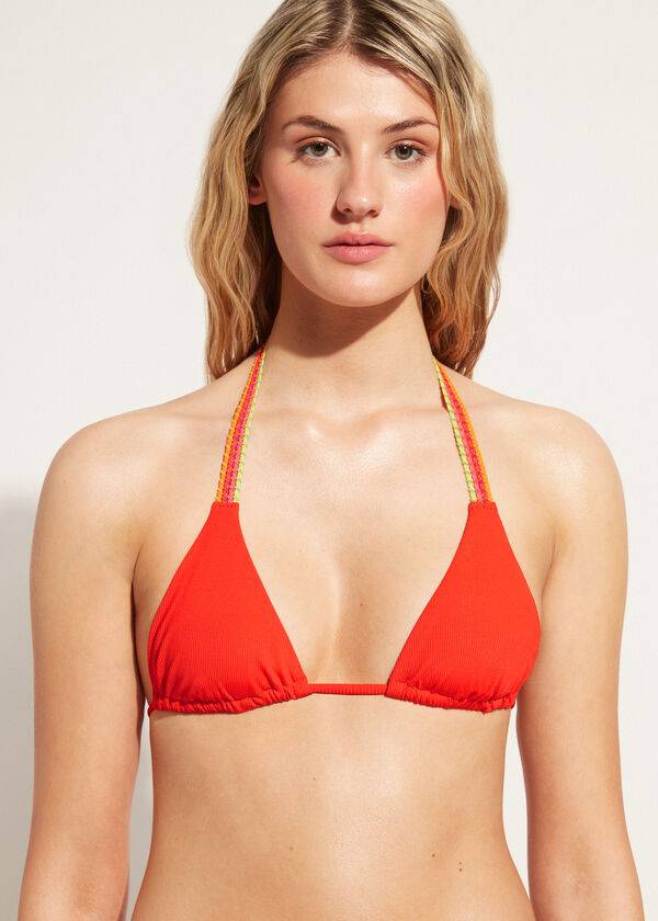 red calzedonia string triangle berlino womens bikini tops