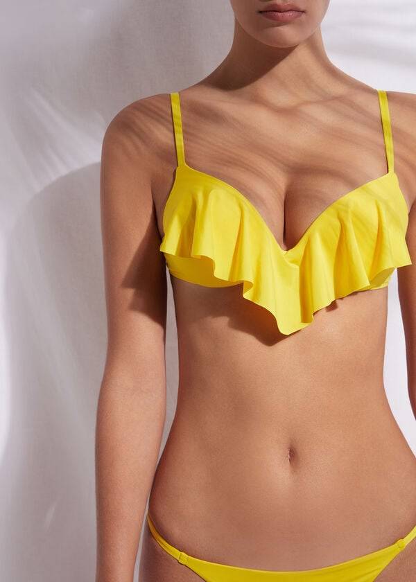 yellow calzedonia super padded push up indonesia eco rosa womens bikini tops