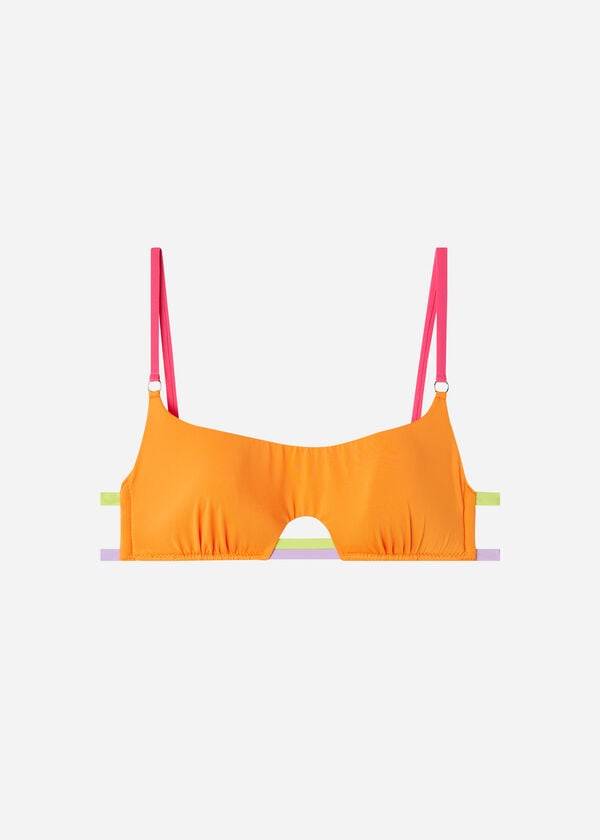 womens calzedonia tank tokyo eco bikini tops orange