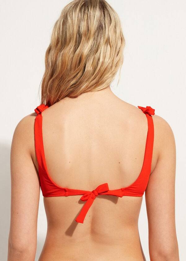 womens calzedonia tank-style berlino bikini tops red