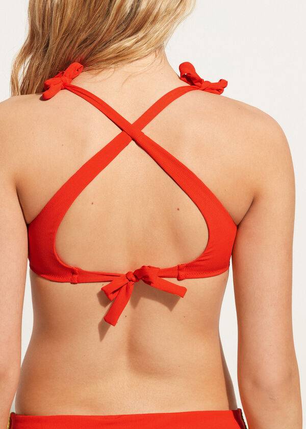 womens calzedonia tank-style berlino bikini tops red