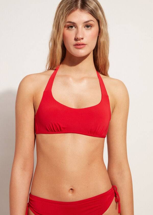womens calzedonia tank-style indonesia bikini tops red