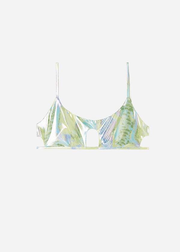 womens calzedonia tank-style snake-pattern las palmas bikini tops green