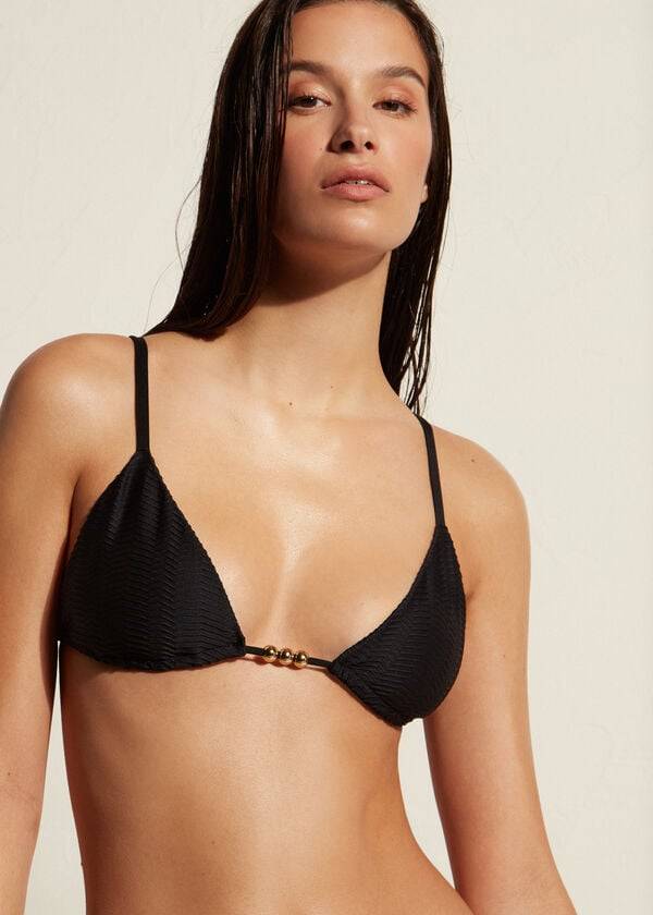 black womens calzedonia triangle string casablanca bikini tops