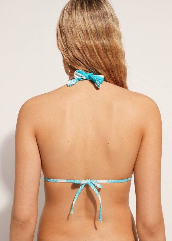 womens calzedonia triangle string sorrento bikini tops blue