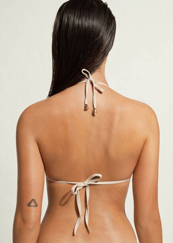 beige womens calzedonia triangle string the hamptons bikini tops