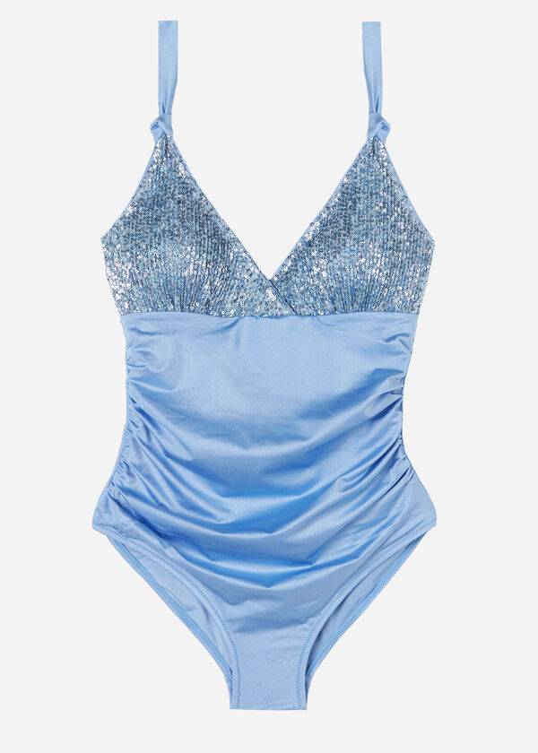 womens calzedonia one piece cannes swimsuits blue