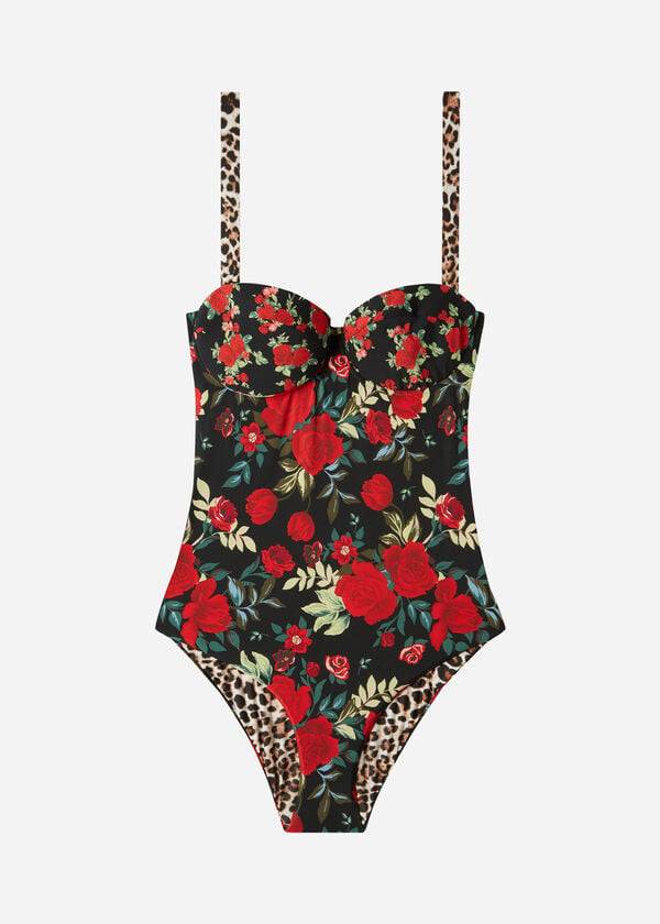 calzedonia one piece reversible lightly padded nizza womens swimsuits pink