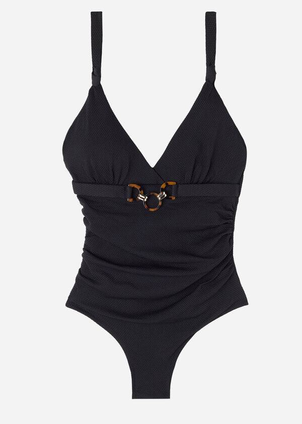 black womens calzedonia one-piece bruxelles swimsuits