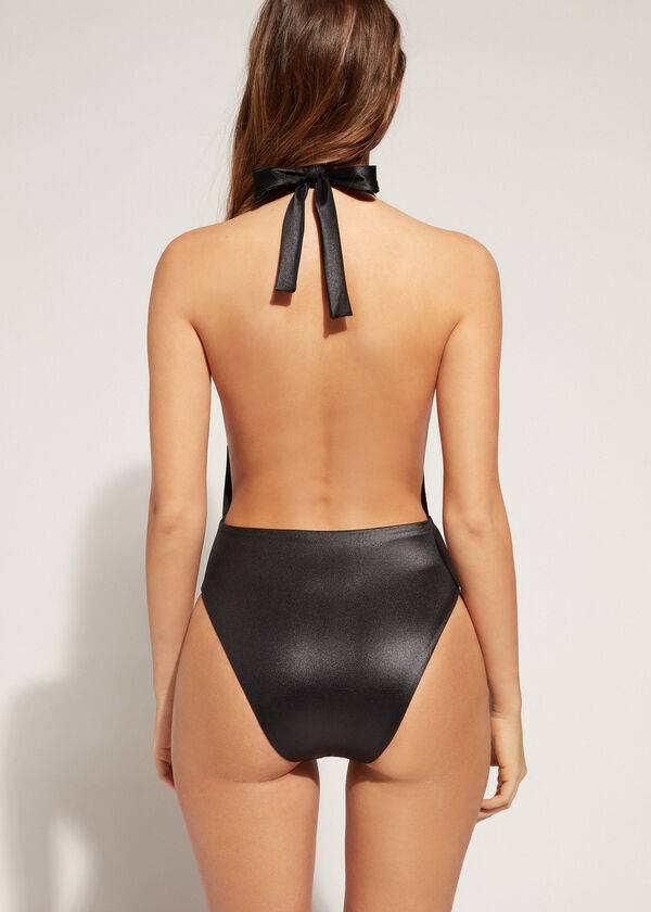 black womens calzedonia one-piece milano swimsuits