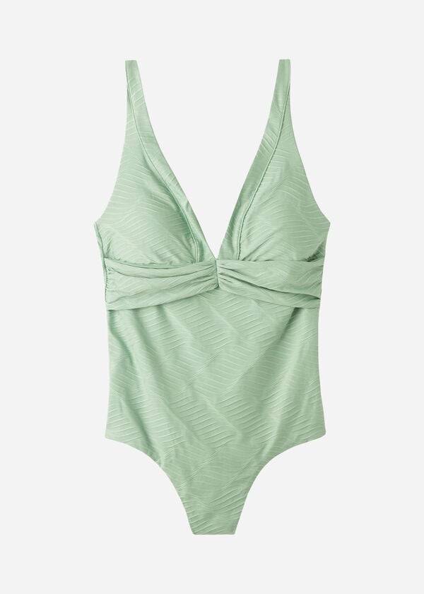 womens calzedonia padded one-piece genova swimsuits green