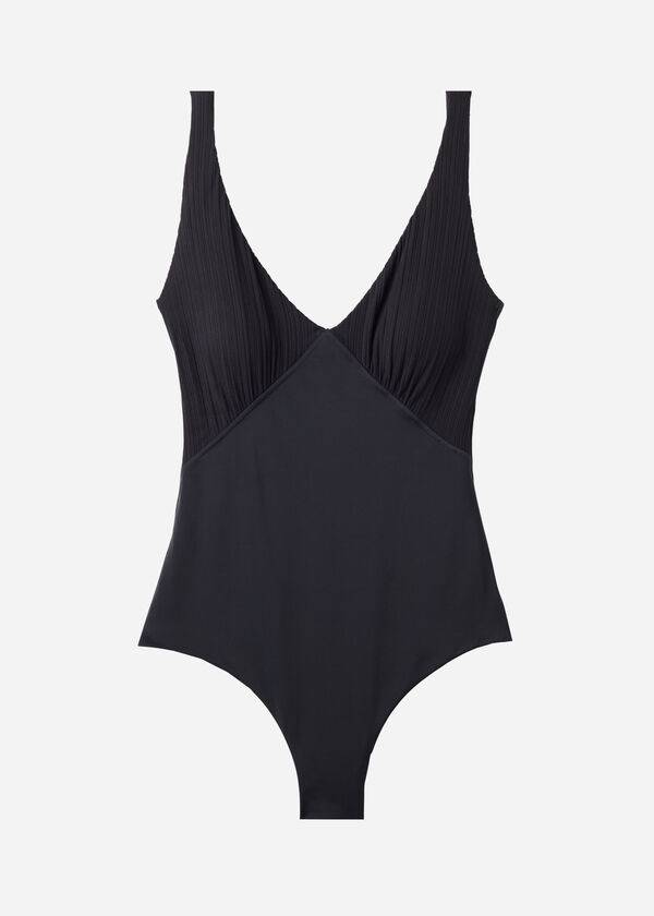 calzedonia padded one-piece shaping-effect pesaro womens swimsuits black